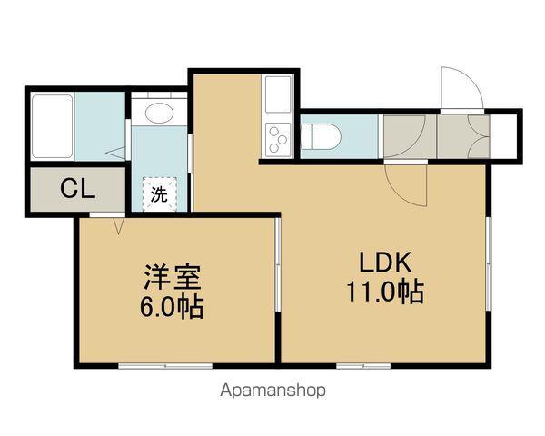 CLAN MOANA (1LDK/1階)の間取り写真