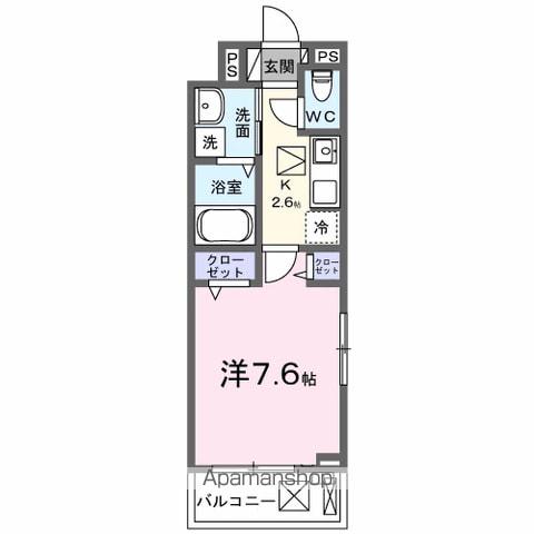エスポワール(1K/1階)の間取り写真
