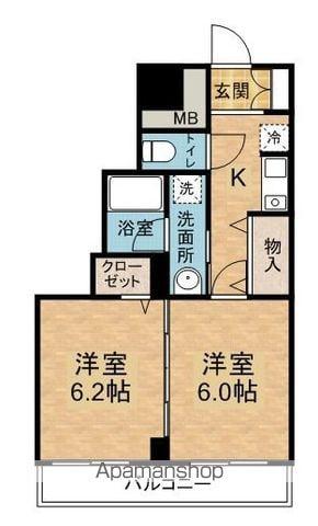 オセオ弁天(2K/9階)の間取り写真