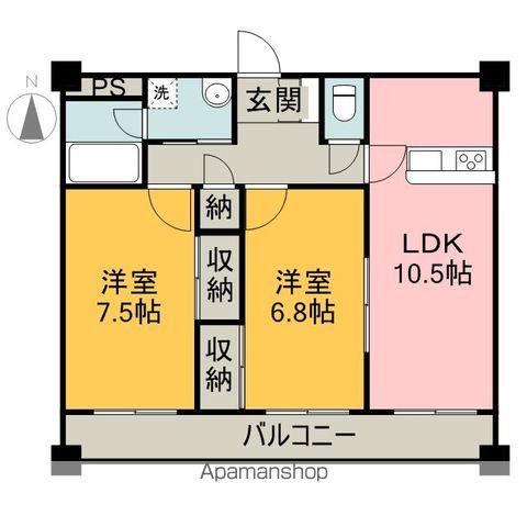 グレイスシラカワ(2LDK/4階)の間取り写真