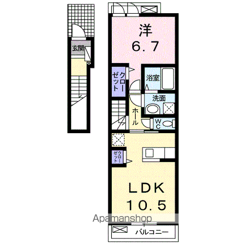 サンフレーア(1LDK/2階)の間取り写真