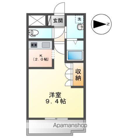 グリルスⅠ(1K/2階)の間取り写真