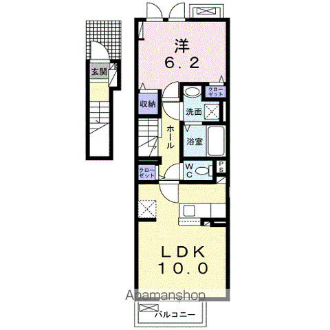 レヴェリ Ⅰ(1LDK/2階)の間取り写真