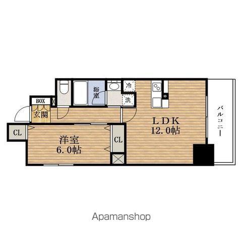 レジュールアッシュ谷町四丁目GRANDCLASS(1LDK/7階)の間取り写真