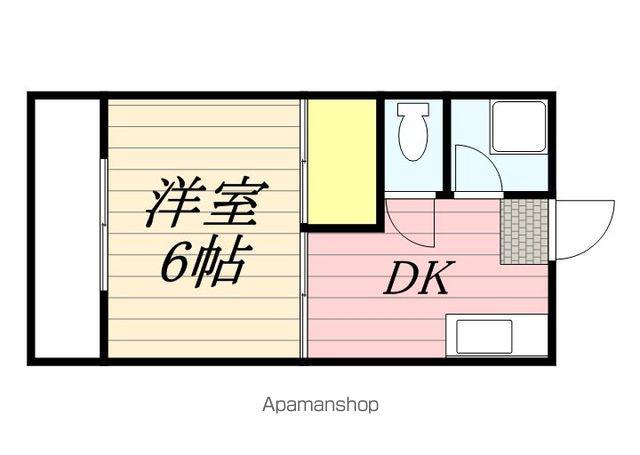 第3シャトル松香台(1K/2階)の間取り写真
