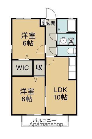 サンメイユウⅠ(2LDK/2階)の間取り写真