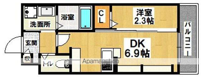 ALMO CASA三国ケ丘(1DK/3階)の間取り写真