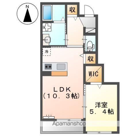 ユニティー ブラウン(1LDK/1階)の間取り写真