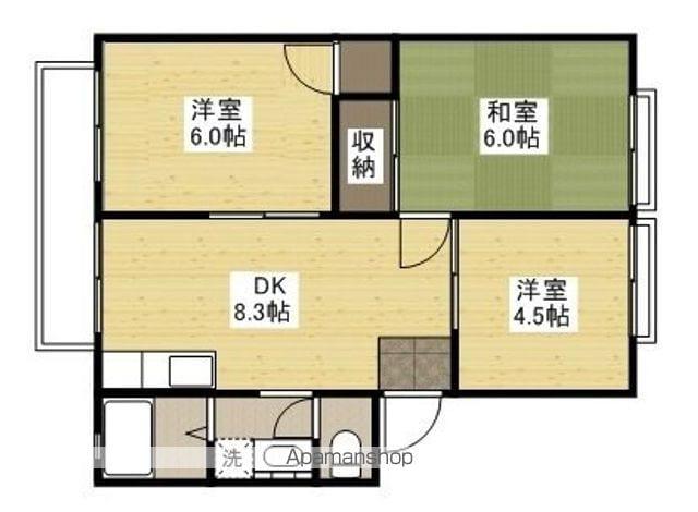 エステート宇品(3DK/3階)の間取り写真