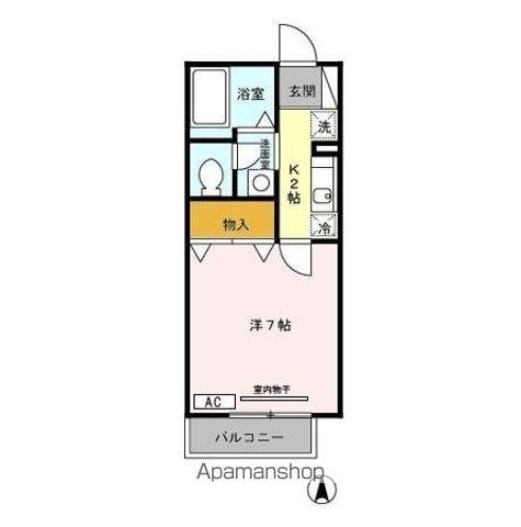 サンモールN(1K/2階)の間取り写真