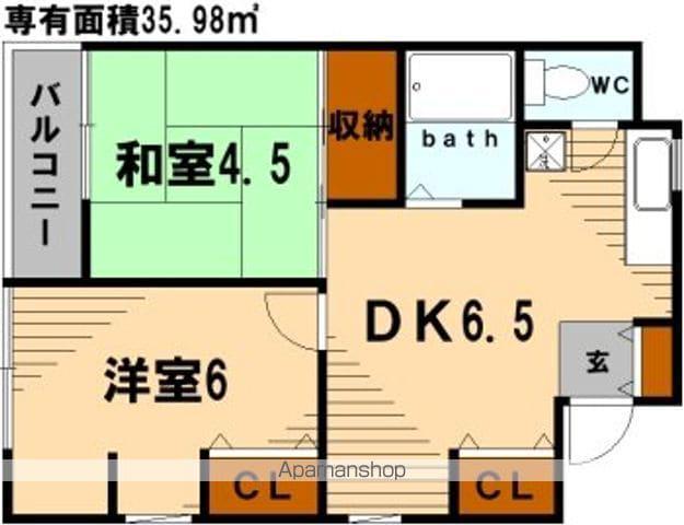 YKマンションセンチュリー21(2DK/3階)の間取り写真