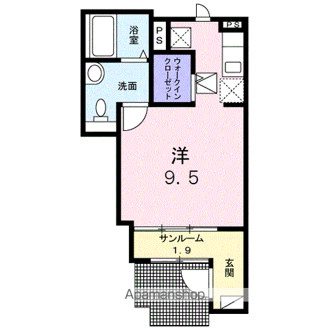 セレーナ・カーサ(1K/1階)の間取り写真