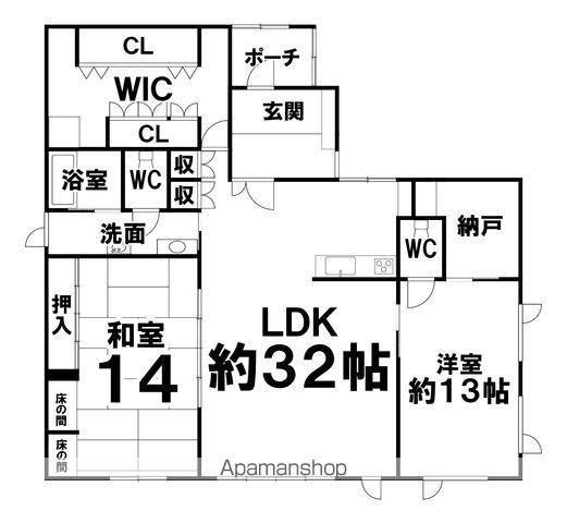 根室本線 帯広駅 徒歩30分 1階建 築34年(2LDK)の間取り写真