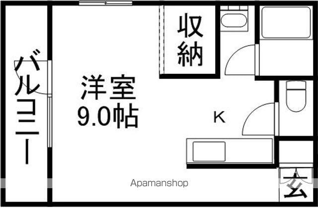 パレドシャンス(1K/3階)の間取り写真