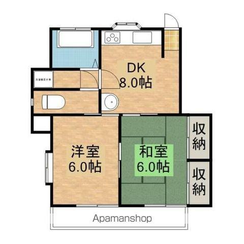 エーデルハイム(2DK/1階)の間取り写真