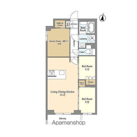 アジールコート練馬中村橋(2SLDK/1階)の間取り写真