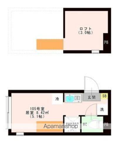 OTAS 代田橋(ワンルーム/1階)の間取り写真