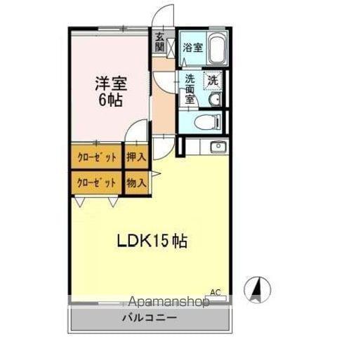 サンヴェールB(1LDK/2階)の間取り写真