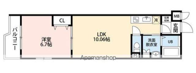 UCM KAMIOCHIAI(1LDK/3階)の間取り写真