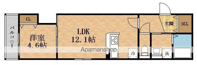 レグリア今里 ノース(1LDK/3階)の間取り写真