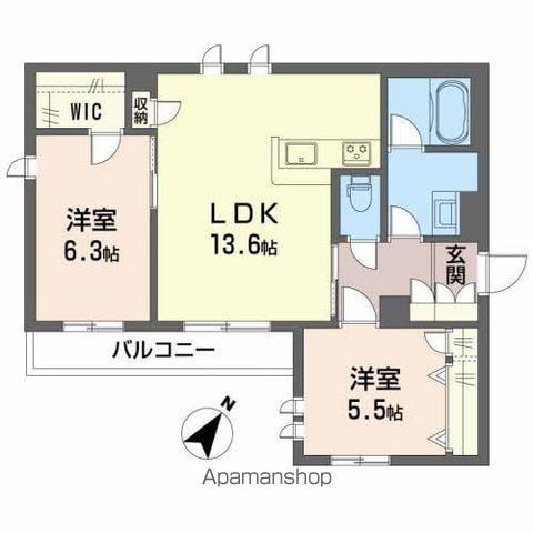 SHAMAISON PONO(2LDK/3階)の間取り写真