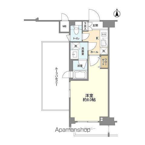 コンシェリア三田 TOKYO PREMIUM(1K/13階)の間取り写真