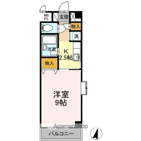グリーンリバティー新蔵(1K/2階)の間取り写真