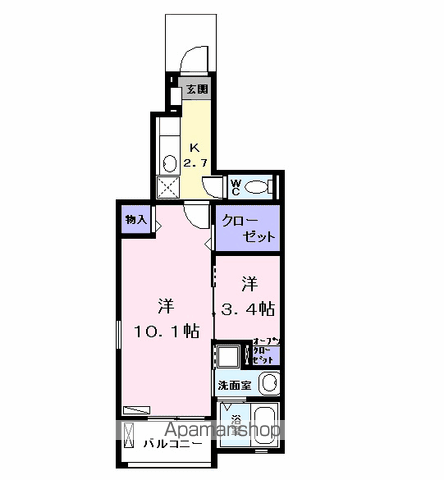 エターナルⅠ(2K/1階)の間取り写真