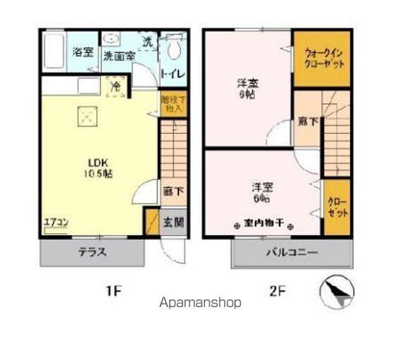 ジュ・マルティⅡ(2LDK/1階)の間取り写真