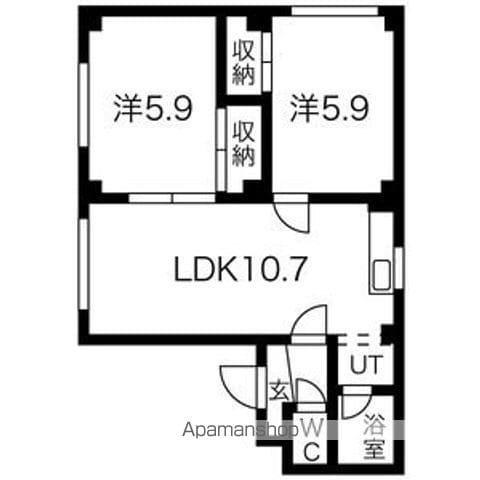 リ・ビエール(2LDK/4階)の間取り写真