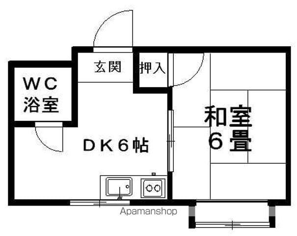 みどり荘(1DK/2階)の間取り写真
