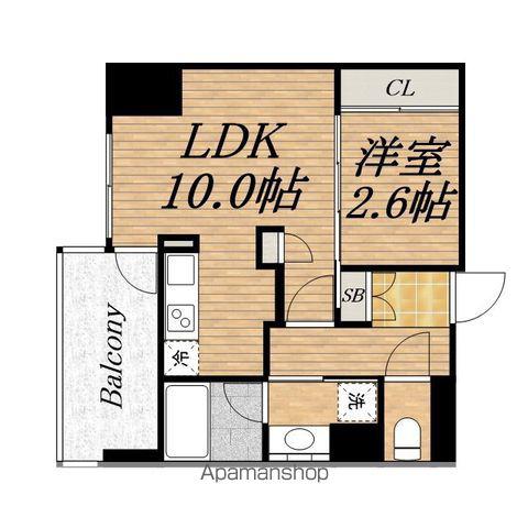 C0MF0RIALIV本町ウエストQ(1LDK/15階)の間取り写真