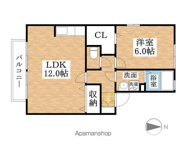 スターブルユウ(1LDK/2階)の間取り写真