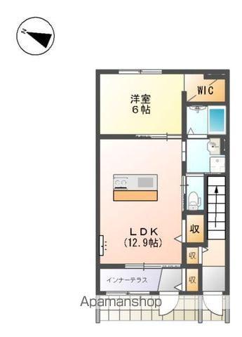 GARDEN TERRACE(1LDK/1階)の間取り写真