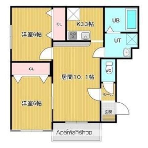 グラン・コンフォール柏木(2LDK/3階)の間取り写真