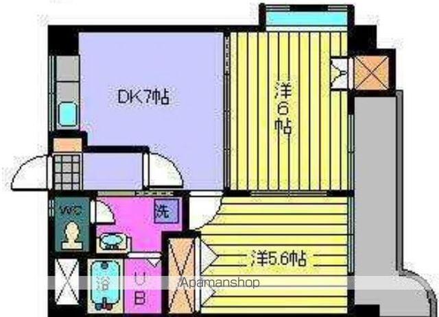 サザンコートⅥ(2DK/2階)の間取り写真