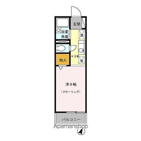 キャッスル(1K/1階)の間取り写真