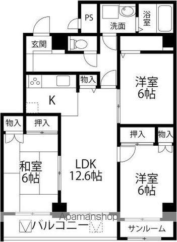 ロイヤルパークプラザ(3LDK/7階)の間取り写真