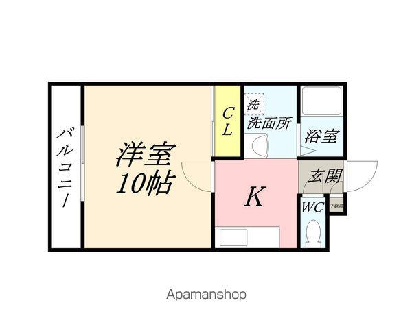 アクセスワケⅡ(1K/3階)の間取り写真