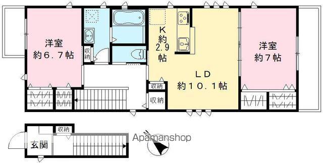 LIBERT(2LDK/2階)の間取り写真