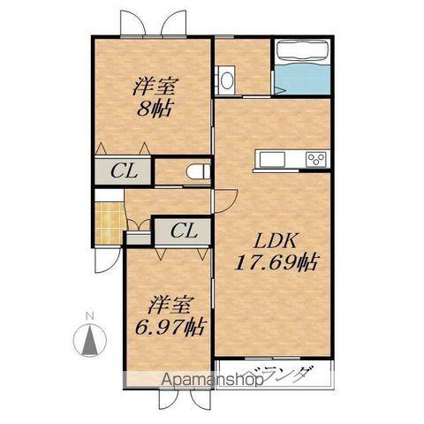 TITUS-02(2LDK/1階)の間取り写真