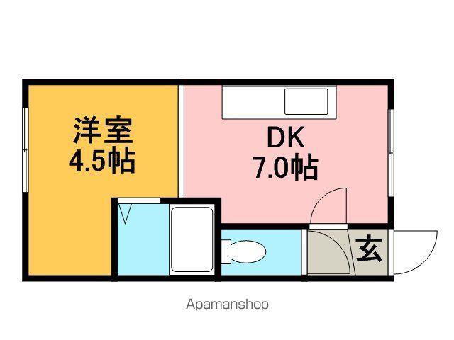 シティーハイツ(1DK/1階)の間取り写真