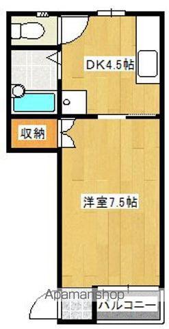 クレストコート B棟(1DK/1階)の間取り写真