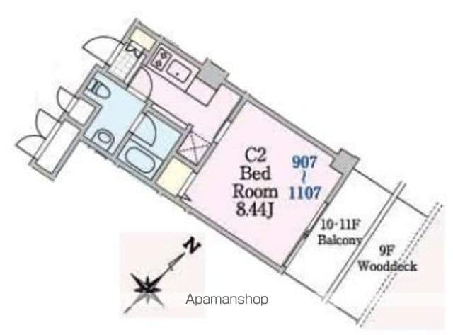 リージア西新宿O-PLACE(1K/11階)の間取り写真