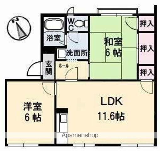 タウニィ長田(2LDK/2階)の間取り写真