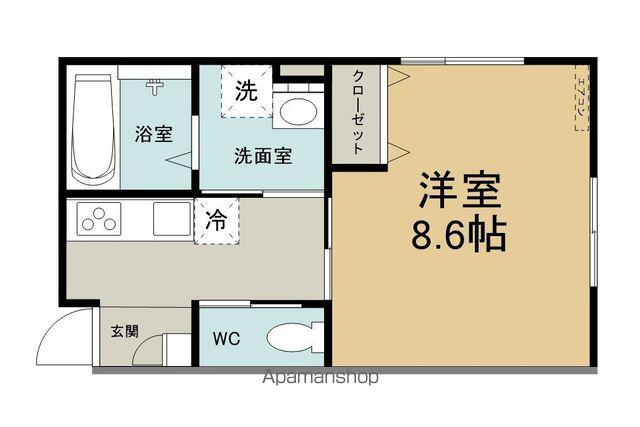 ビエナタウンB棟(1K/1階)の間取り写真