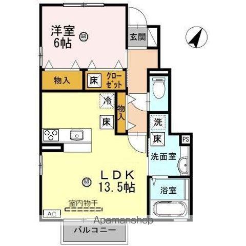 コロナーレ豊岡(1LDK/1階)の間取り写真