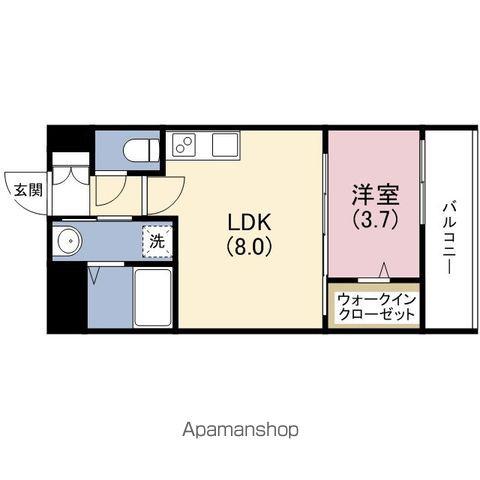 セレニテ谷町CALME(1LDK/4階)の間取り写真