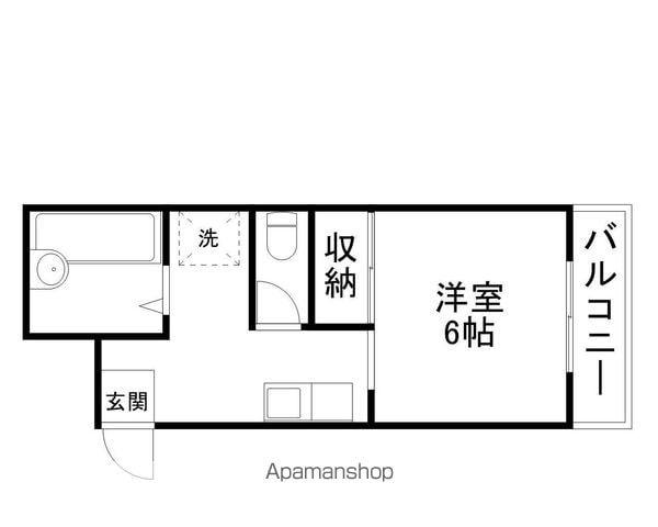 レークナウリバー2(1K/1階)の間取り写真