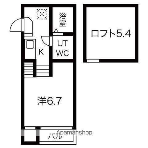 LINO HOLOMUA壱番館(1K/2階)の間取り写真